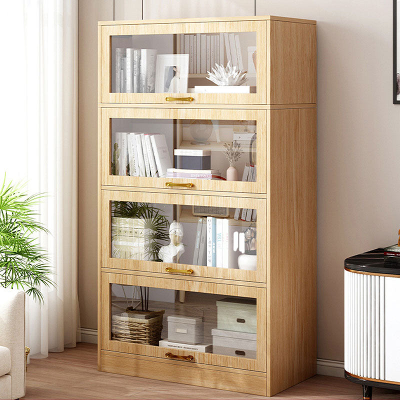 モダンなエンジニアリングウッドシェルフ本棚の床は、ドア付きのホームブックシェルフを閉めた