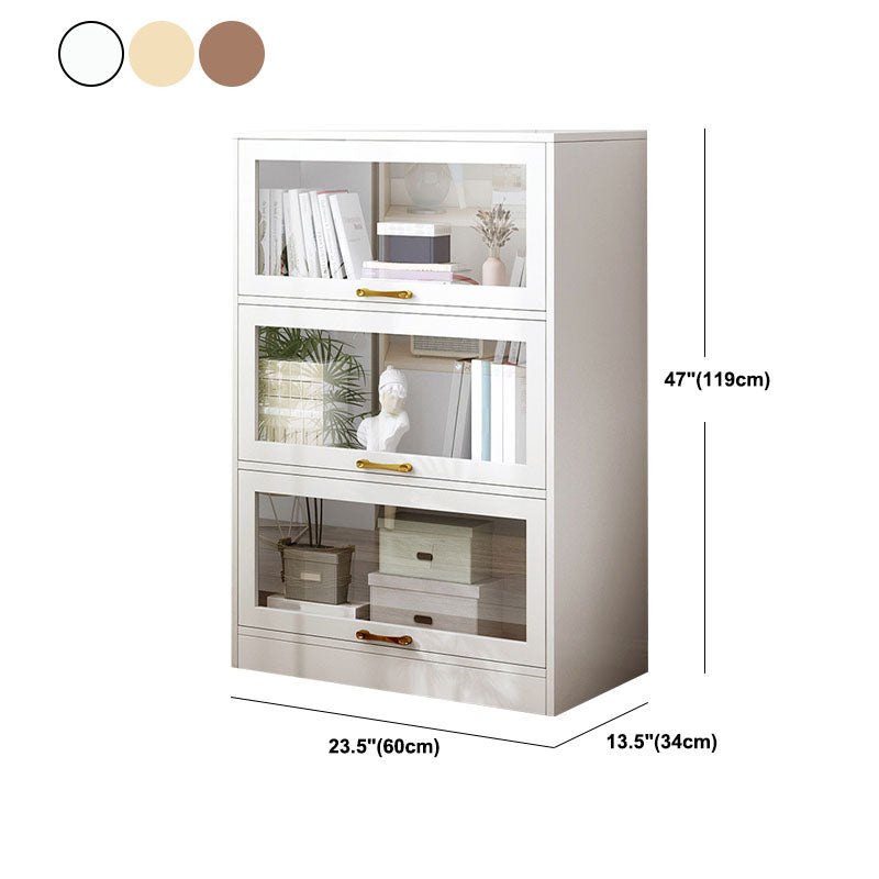 モダンなエンジニアリングウッドシェルフ本棚の床は、ドア付きのホームブックシェルフを閉めた