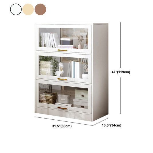 モダンなエンジニアリングウッドシェルフ本棚の床は、ドア付きのホームブックシェルフを閉めた