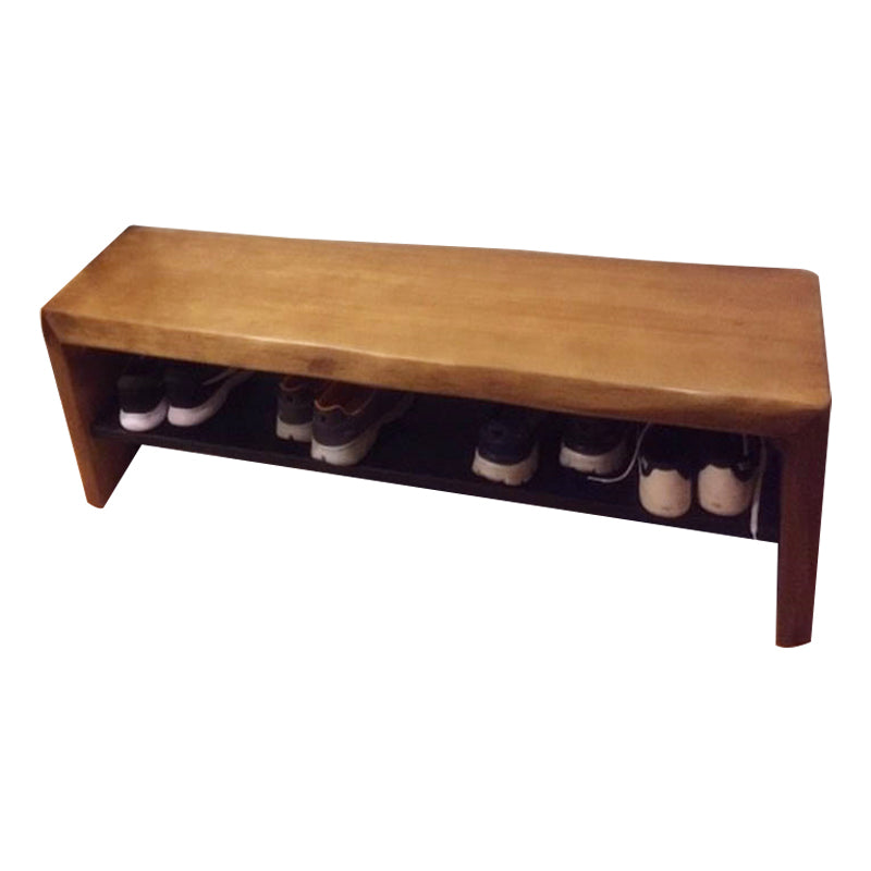 Solid Wood Rectangle Entryway Bench with Storage Entryway and Bedroom Bench Brown Clearhalo 'Benches' 'Chairs & Seating' 'furn' 'furn_benches' 'Furniture' 'Living Room Furniture' 5821412
