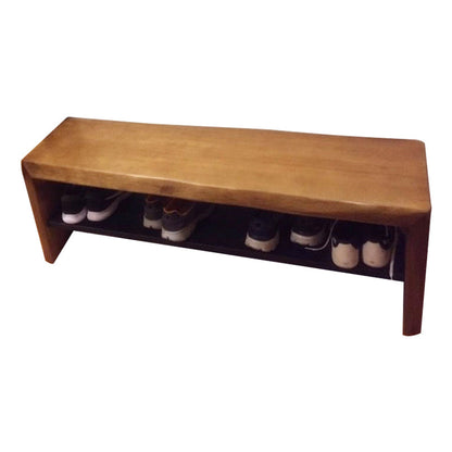 Solid Wood Rectangle Entryway Bench with Storage Entryway and Bedroom Bench Brown Clearhalo 'Benches' 'Chairs & Seating' 'furn' 'furn_benches' 'Furniture' 'Living Room Furniture' 5821412