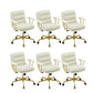Contemporary Arm Chair Upholstered Adjustable Seat Height Office Chair Beige Gold 6 Piece Set Clearhalo 'furn' 'furn_office_chair' 'Furniture' 'Office Chairs' 'Office Furniture' 'office_chair' 5821454