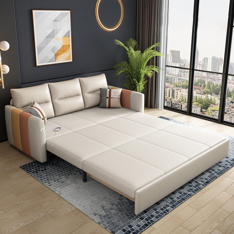 フェイクレザーソファ染色抵抗性縫製枕バックソファベッドライトブラウン