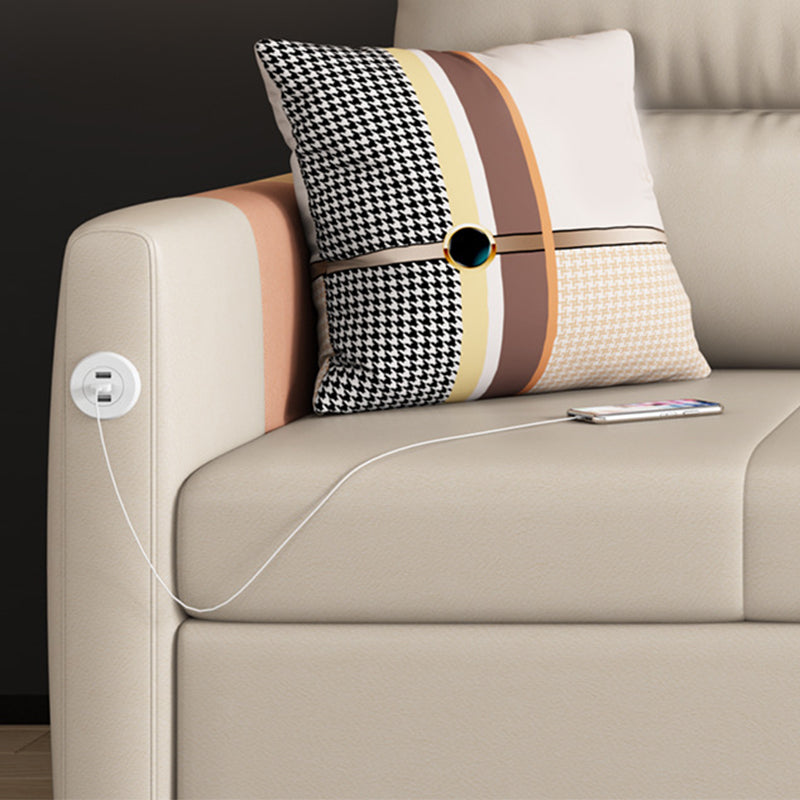 フェイクレザーソファ染色抵抗性縫製枕バックソファベッドライトブラウン