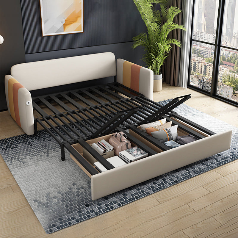 フェイクレザーソファ染色抵抗性縫製枕バックソファベッドライトブラウン