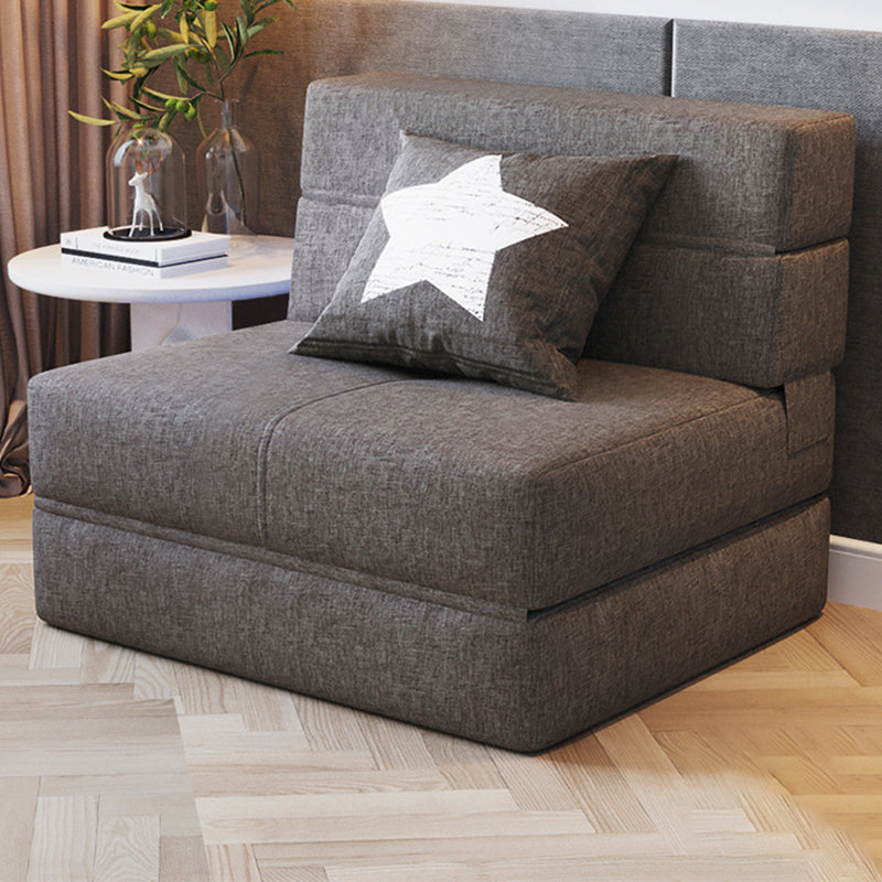 Contemporary Linen Armless Sofa Bed Slipcovered for Living Room