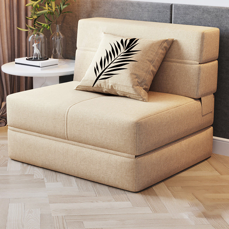 Contemporary Linen Armless Sofa Bed Slipcovered for Living Room