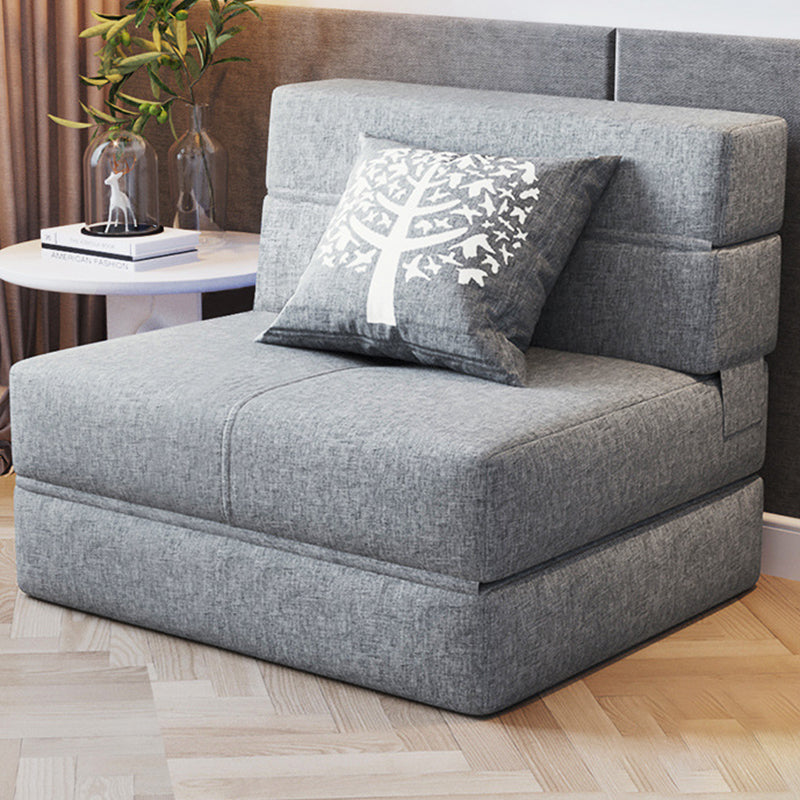 Contemporary Linen Armless Sofa Bed Slipcovered for Living Room