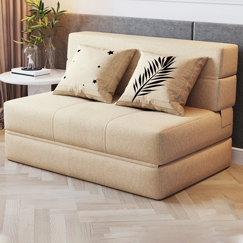 Contemporary Linen Armless Sofa Bed Slipcovered for Living Room