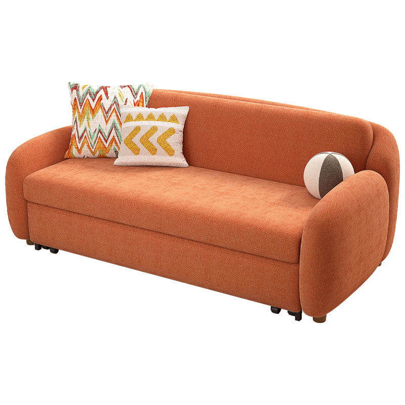 Ronde armbank bed met 2 kussens slipcovered bank in oranje