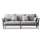 Modern Fabric Stationary Sofa 1/3-seat Flared Arm Sofa in Grey 83"L x 33.5"W x 27"H Latex Clearhalo 'furn' 'furn_sofas' 'Furniture' 'Living Room Furniture' 'Sofa' 'sofas' 5822190