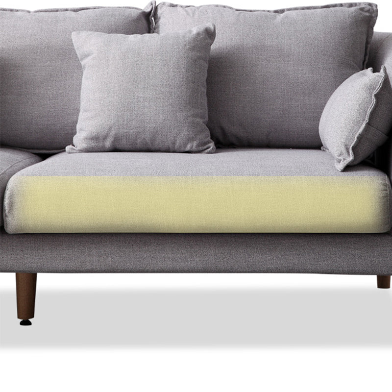 Modern Fabric Stationary Sofa 1/3-seat Flared Arm Sofa in Grey Clearhalo 'furn' 'furn_sofas' 'Furniture' 'Living Room Furniture' 'Sofa' 'sofas' 5822192
