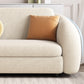 Contemporary Wool Sofa Cushions Back Sofa Bed in Beige For Living Room