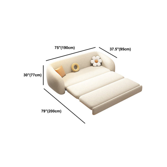 Eigentijdse wollen bank kussens achterbank bed in beige voor woonkamer