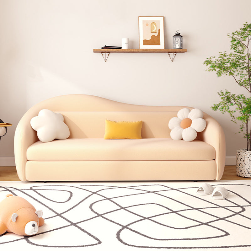 Faux Leather Sofa 37.40" W Convertible Sofa Bed in White for Living Room 59"L x 37"W x 31.5"H Clearhalo 'furn' 'furn_sofas' 'Furniture' 'Living Room Furniture' 'Sofa' 'sofas' 5822255