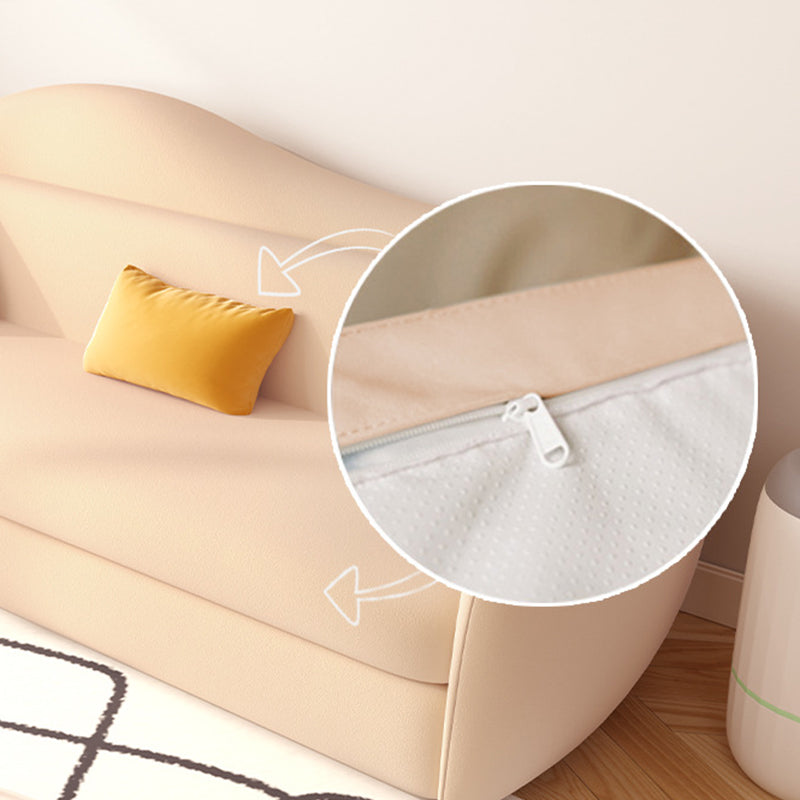 Faux Leather Sofa 37.40" W Convertible Sofa Bed in White for Living Room Clearhalo 'furn' 'furn_sofas' 'Furniture' 'Living Room Furniture' 'Sofa' 'sofas' 5822263