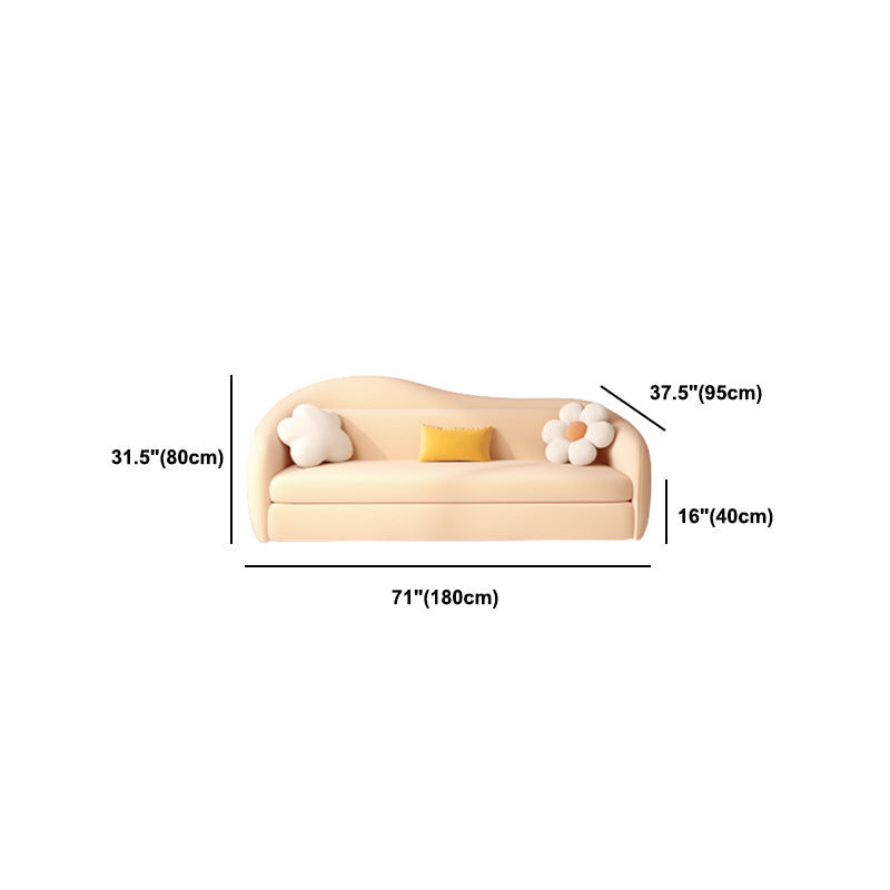 Faux Leather Sofa 37.40" W Convertible Sofa Bed in White for Living Room Clearhalo 'furn' 'furn_sofas' 'Furniture' 'Living Room Furniture' 'Sofa' 'sofas' 5822267