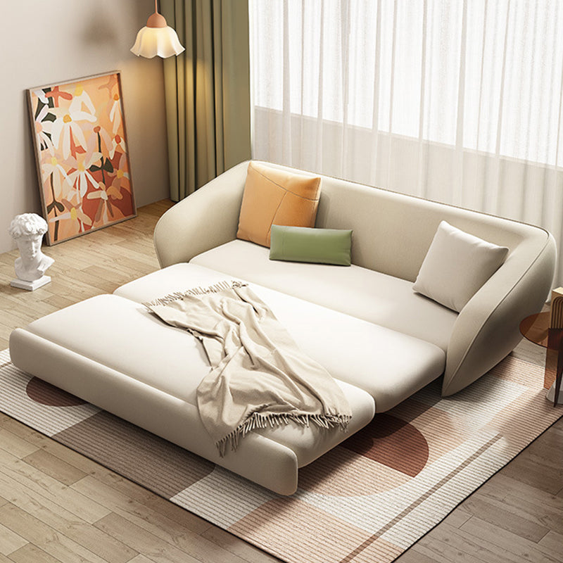 64.96 "l Lederen bank wit cabriolebeerbed met strakke achterkant