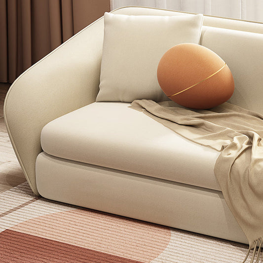 64.96 "L Ledersofa weißes Cabrio -Sofa mit engen Rücken