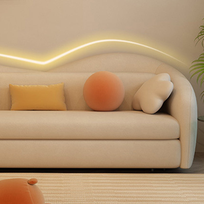 Divano convertibile divano in fico in pelle con braccio inclinato in bianco