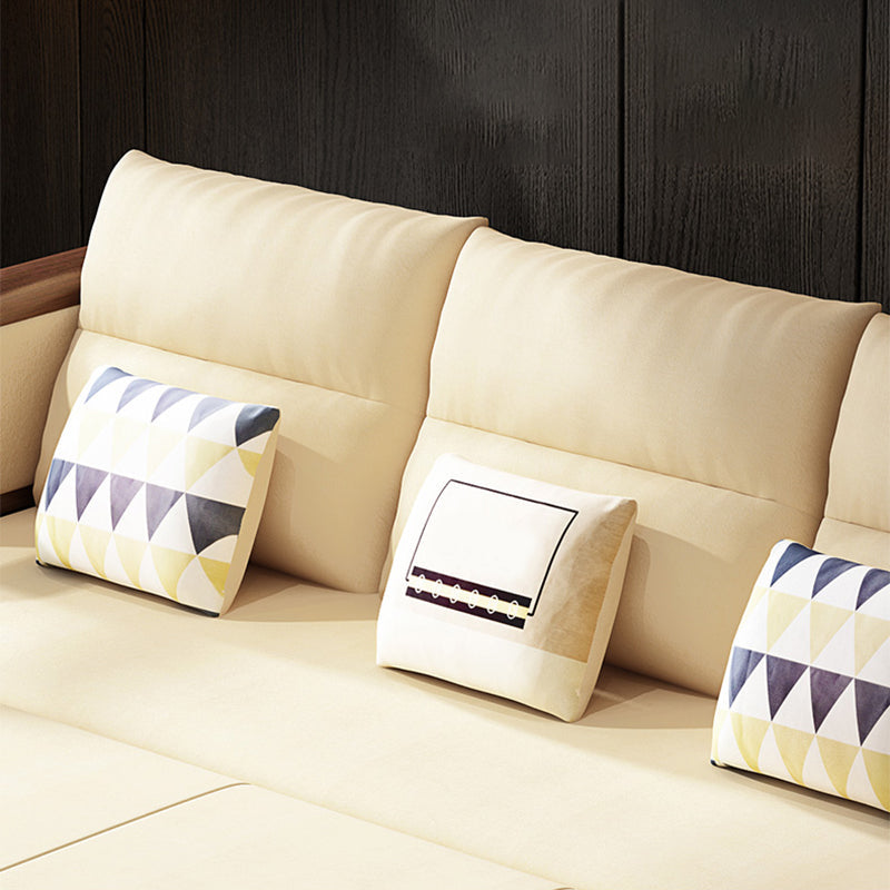 Modernism Brown Fabric Sofa Bed Solid Wood Sofa with Storage Clearhalo 'furn' 'furn_sofas' 'Furniture' 'Living Room Furniture' 'Sofa' 'sofas' 5822298