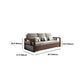 Fabric Sewn Pillow Back Sofa Round Arm Sofa Bed in Walnut Finish
