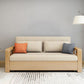 Square Arm Sofa Bed with Wood Frame Gray/Brown Slipcovered Sofa