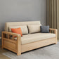 Square Arm Sofa Bed with Wood Frame Gray/Brown Slipcovered Sofa