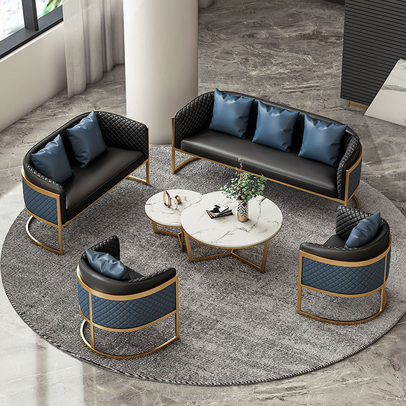 Divano in pelle finta divano a braccio di smoking moderno con acqua stretta resistente