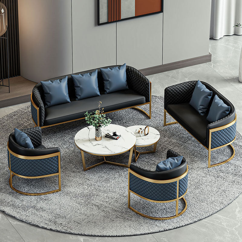 Divano in pelle finta divano a braccio di smoking moderno con acqua stretta resistente