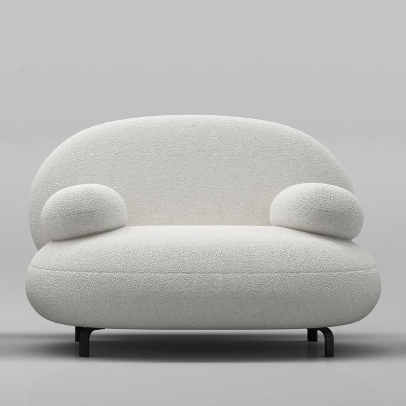 Pillow Top Arm Sofa Modern Wool 29.9-Inch High Sofa in White