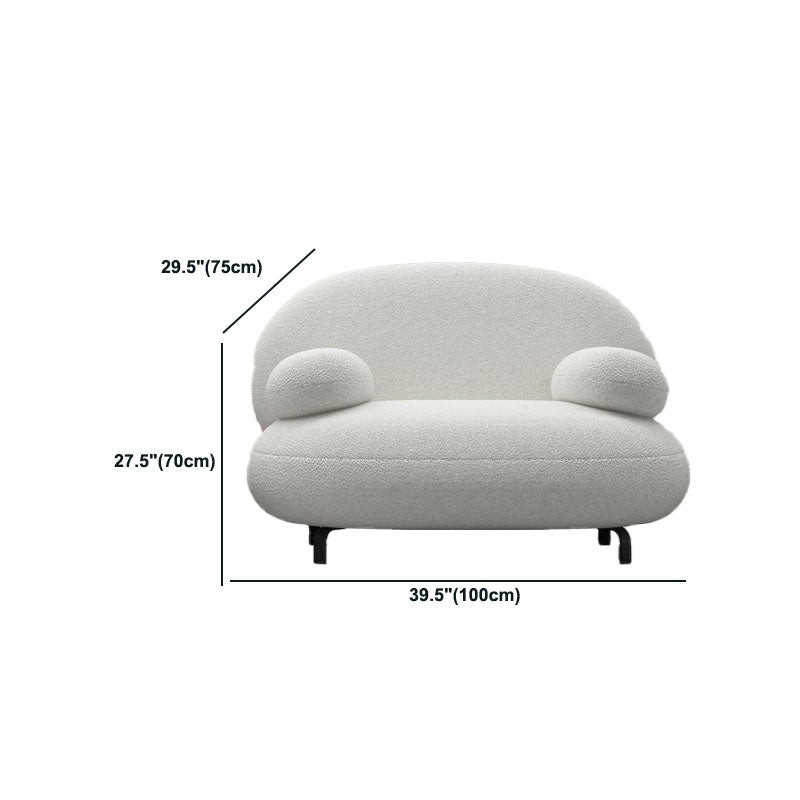 Pillow Top Arm Sofa Modern Wool 29.9-Inch High Sofa in White