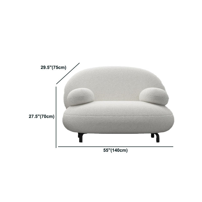 Pillow Top Arm Sofa Modern Wool 29.9-Inch High Sofa in White