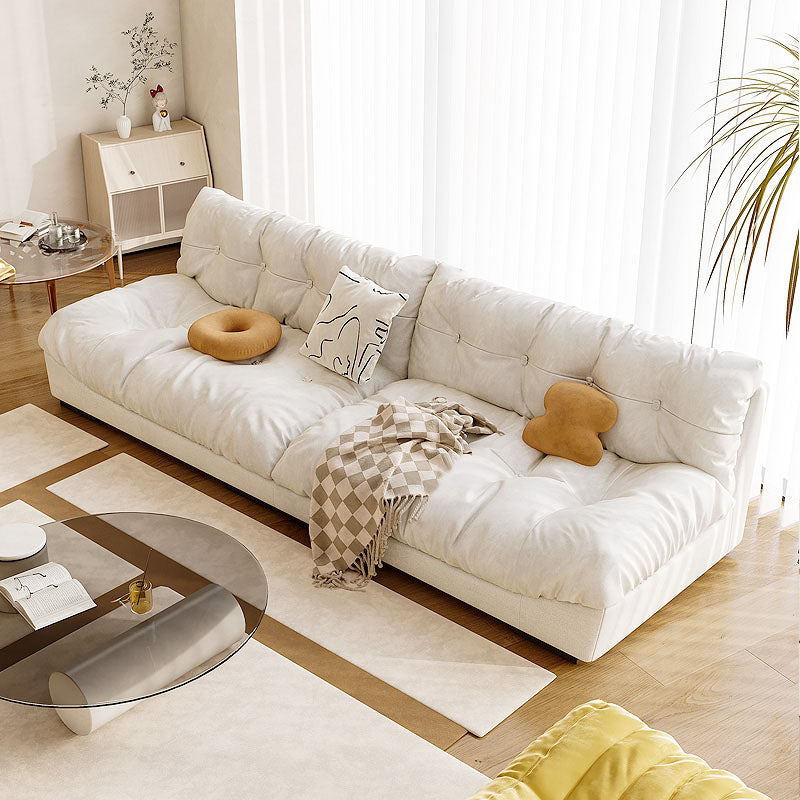 Modern de almohada cosida de almohada en sofá resistente a la mancha beige/naranja