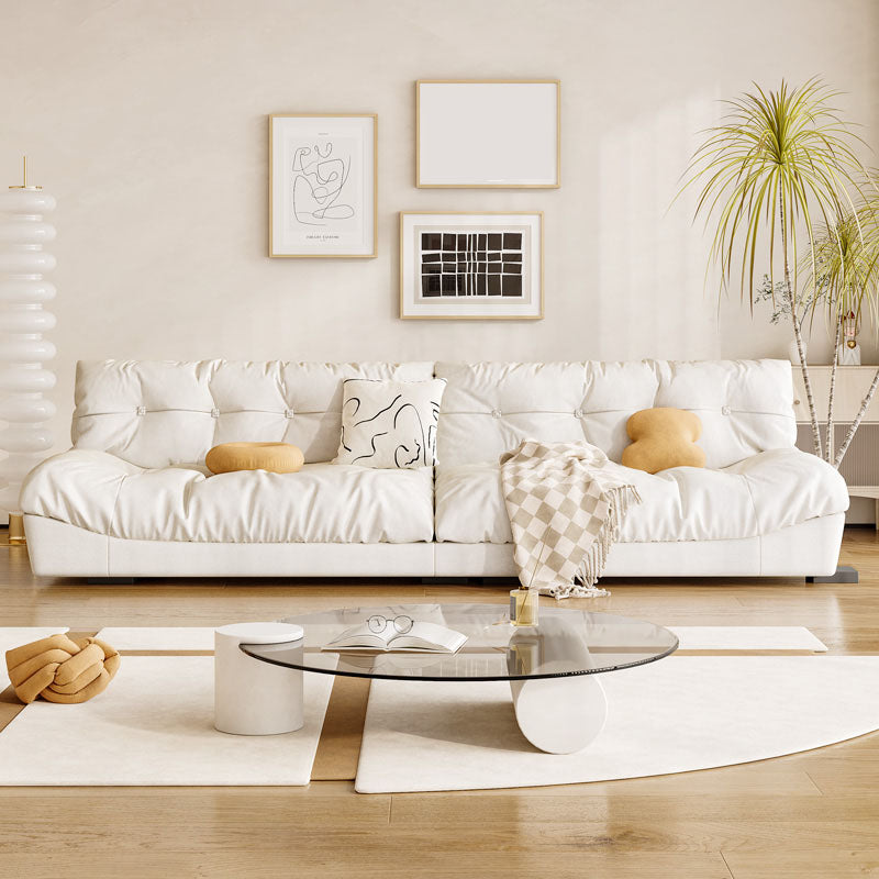 Modern de almohada cosida de almohada en sofá resistente a la mancha beige/naranja