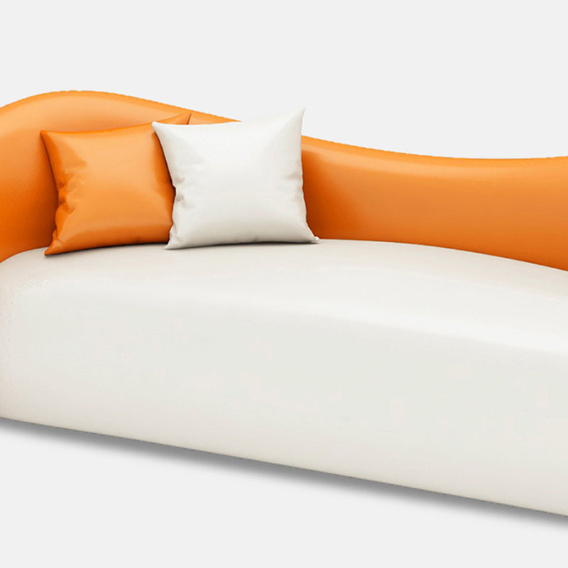 Faux leer gebogen bank moderne hellende armbank voor woonkamer