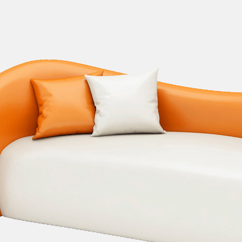 Faux leer gebogen bank moderne hellende armbank voor woonkamer