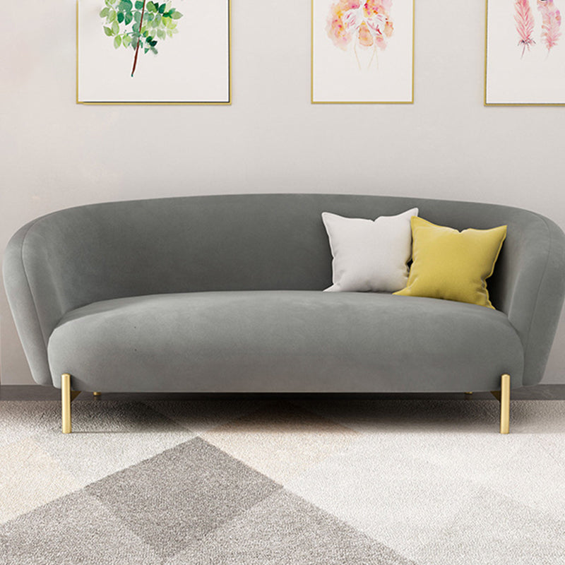 Velvet Tuxedo Arm 29.52" Wide Contemporary Sofa for Living Room