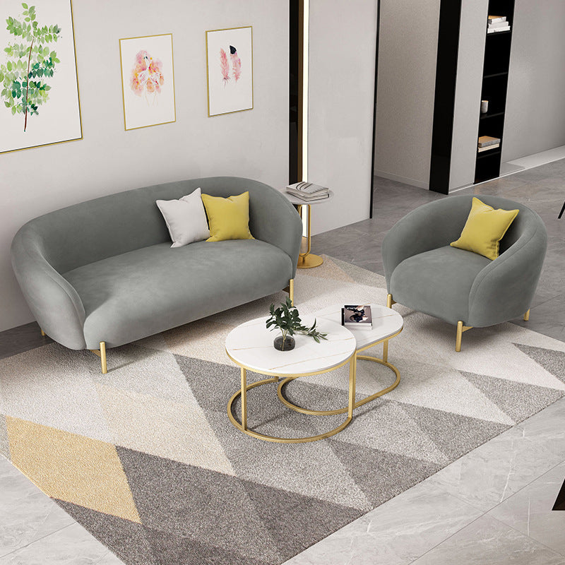 Velvet Tuxedo Arm 29.52" Wide Contemporary Sofa for Living Room