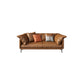 Pillow Top Arm Sofa Faux Leather Down Fill Cushions Sofa in Orange 70.1"L x 39.4"W x 33.5"H Clearhalo 'furn' 'furn_sofas' 'Furniture' 'Living Room Furniture' 'Sofa' 'sofas' 5822590