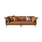 Pillow Top Arm Sofa Faux Leather Down Fill Cushions Sofa in Orange 109.4"L x 39.4"W x 33.5"H Clearhalo 'furn' 'furn_sofas' 'Furniture' 'Living Room Furniture' 'Sofa' 'sofas' 5822592