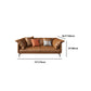 Pillow Top Arm Sofa Faux Leather Down Fill Cushions Sofa in Orange Clearhalo 'furn' 'furn_sofas' 'Furniture' 'Living Room Furniture' 'Sofa' 'sofas' 5822596