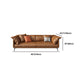 Pillow Top Arm Sofa Faux Leather Down Fill Cushions Sofa in Orange Clearhalo 'furn' 'furn_sofas' 'Furniture' 'Living Room Furniture' 'Sofa' 'sofas' 5822597