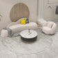 White Wool Curved Sofa Modern Armless Sofa with Tight Back for Living Room