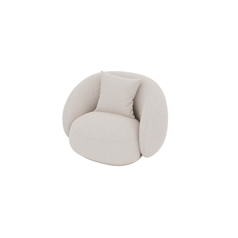 White Wool Curved Sofa Modern Armless Sofa with Tight Back for Living Room
