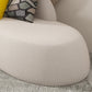 White Wool Curved Sofa Modern Armless Sofa with Tight Back for Living Room