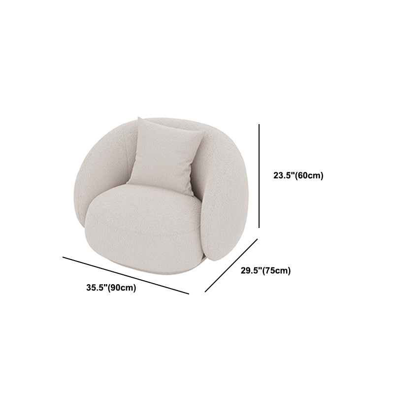 White Wool Curved Sofa Modern Armless Sofa with Tight Back for Living Room