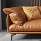 Pillow Top Arm Sofa Modern Faux Leather Cushions Sofa in Orange Clearhalo 'furn' 'furn_sofas' 'Furniture' 'Living Room Furniture' 'Sofa' 'sofas' 5822619