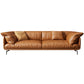 Pillow Top Arm Sofa Modern Faux Leather Cushions Sofa in Orange Clearhalo 'furn' 'furn_sofas' 'Furniture' 'Living Room Furniture' 'Sofa' 'sofas' 5822622