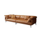 Pillow Top Arm Sofa Modern Faux Leather Cushions Sofa in Orange Clearhalo 'furn' 'furn_sofas' 'Furniture' 'Living Room Furniture' 'Sofa' 'sofas' 5822623
